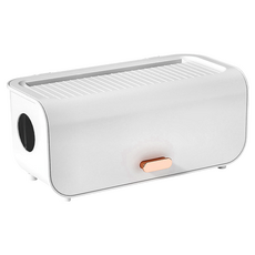 掀蓋式電線收納盒 白色 1個 電源線收納盒 桌面收納