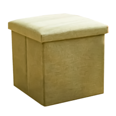 mohe 木暉居家 高承重棉麻收納箱沙發椅凳 0.5kg 10L, 草綠色, 1組