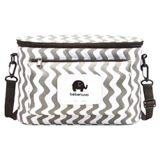 bebenuvo 韓國新款推車掛袋 三代 灰白波紋 帆布+防水層 19*13*32公分, 1個
