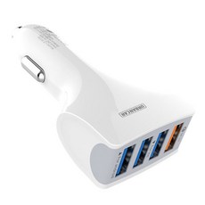 URBAN CAR 車用用品USB 4孔快速充電器, 白色的, BK352