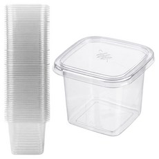 都市風方形透明容器 400ml, 1組, 100入