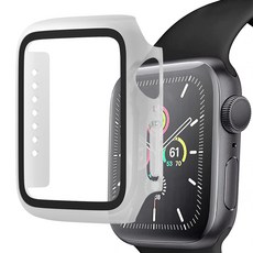 디지지 애플워치 호환 풀커버 강화유리 액정보호 케이스, 반투명, 1개