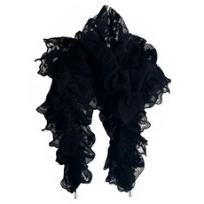 varvisu 珍珠 100%亞麻 蕾絲 圍巾