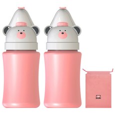 DURI 攜帶式孩童尿壺 2入+防水收納袋組, 粉色