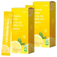 브이나인 유기농 착즙 레몬즙 100%, 2개, 20g
