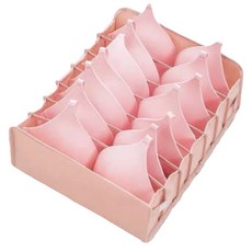 日式簡約設計分隔收納 7格 大 兩個 Set, 粉色牛津布/PP材質, 32*11*12.5cm, 30 x 30 x 11cm, 粉色, 1組