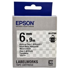 EPSON 台灣公司貨 Transparent 標籤帶 LK-2TBN C53S652404 6mm, 透明底黑字, 9m