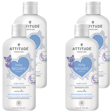ATTITUDE 艾特優 嬰幼兒泡泡浴 杏仁奶 473mL, 4瓶