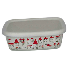 日式彩繪琺瑯保鮮盒 長方形, 1個, 單品