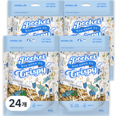 네츄럴랩 포켓 크리스피 고양이간식 스낵, 혼합맛(가다랑어/개다래나무), 80g, 24개