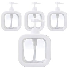 투명 사각 대용량 디스펜서 일반형 500ml, 화이트, 4개