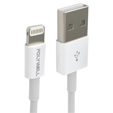 POLYWELL 寶利威爾 Type-A Lightning 3A充電線 蘋果iPhone適用, 2m, 白色, 1條