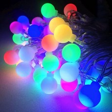 MODACore 摩達客 浪漫療癒100燈LED小圓球珍珠燈串 彩色光透明線/USB接頭 聖誕燈, 彩色光, 1組