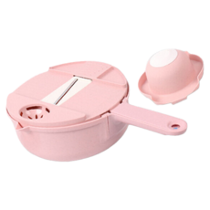 小麥廚房 多功能刨切神器，十二大功能，切絲/切片/磨泥/蛋清分離, 18.5*28*7.5cm, 粉色, 1組