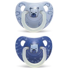 suavinex NEW夜光安撫奶嘴 2入, 6個月以上, 藍色小熊款