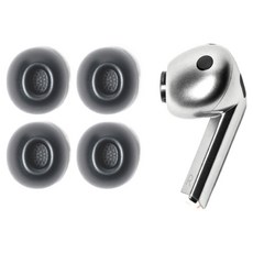 NUART Galaxy Buds3 Pro 相容矽膠耳塞, 4個, NATET-G-M, 深灰色