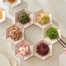 김성훈도자기 육각세칸나눔볼 2P, 라이트베이지,인디핑크, 2개