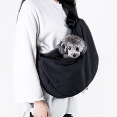 DING DONG PET 基本款寵物網眼斜背包, 黑色, 1個