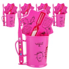 加寬兒童刷牙杯套組粉色3-5歲, 5組