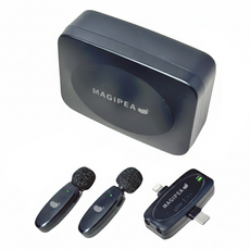 MAGIPEA 美極品 雙麥好收音2.0 1對2抗噪麥克風, 深邃黑