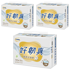 倍潔雅 好韌真 抽取式衛生紙 3層 100張, 10包, 3袋