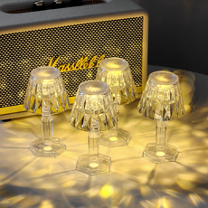 Needs 水晶燈罩迷你檯燈氣氛燈 4入, 單一顏色