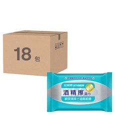 Let-Green 立得清 酒精擦濕巾, 檢驗證明抗菌率99.9%, 無MI與Paraben防腐劑, 食品級酒精製作, 10張, 18包