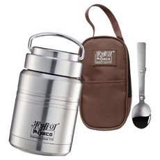 MiyAco 米雅可 經典316不銹鋼真空燜燒罐 附背袋 台灣製造, 不銹鋼色, 500ml, 1組