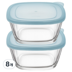 발룬피니 원터치 크리스탈 유리 밀폐용기, 8개, 350ml