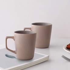 Iwooa 百褶大馬克杯 500ml, 可可, 2個