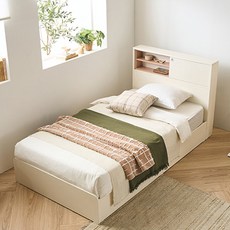 리바트 커먼베드 슬라이딩 도어형 침대 일반형 프레임 단품 방문설치, 화이트 + 화이트도어