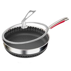 深口全屏雙面316不鏽鋼平底鍋 QJ1602 2kg, 28cm, 1個