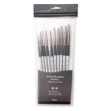 油畫水彩圓刷 10支組, 1套, 10種