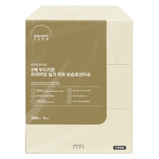 BROWN Life優質Ato鼻涕美容紙巾 200張, 1個, 3入