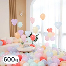P&B UNITY 馬卡龍愛心氣球 25cm, 04 22色混合, 600個