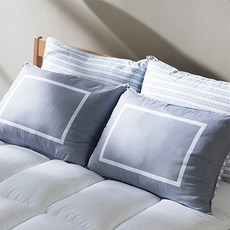 HOME LAB Original暈倒枕+枕頭套組 2入, 象牙色+灰色