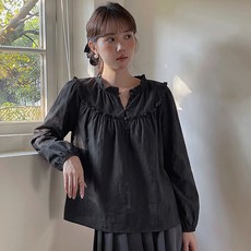 Taniz Rhodes 柔美版型豆豆鈕扣氣球袖罩衫