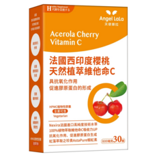 Angel LaLa 天使娜拉 西印度櫻桃維生素C, 30顆, 600mg, 1罐