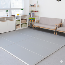 ELLKiZ 兒童安全高級四重摺疊地墊, 雙面灰