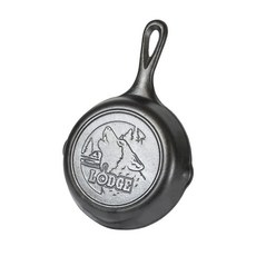 LODGE 野生動物系列 電磁爐適用鑄鐵露營煎鍋 美國製 狼, 1個, 17cm