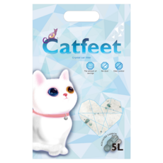 Catfeet 除臭水晶貓砂, 矽膠貓砂, 大量吸收排泄氣味, 活性碳, 5L, 1包