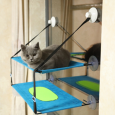 DIY 雙層貓咪窗邊吊床, 藍色