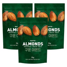 지웰 구운 아몬드, 1kg, 3개