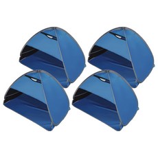 soonZAM 睡眠遮光一鍵式折疊頭帳 藍色 銀奈米 M, 4個