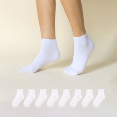GoldmanSocks 女士運動優質30支高密度基本款短筒襪 8雙, 白色, 1套