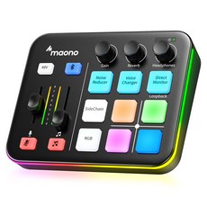 마오노 RGB 블루투스 오디오 게이밍 방송용 스트리밍용 인터페이스, 블랙, G1 NEO