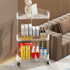 浴室移動落地式置物推車 三角形 35.5 x 21.8 x 61.3cm, 3層, 透明色