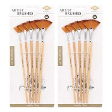 水彩油畫風扇畫筆 5入組, 2套, 5種