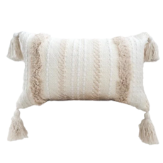 沐慕家居 抱枕套 + 枕心 北歐風混紡, 棉線針織流蘇