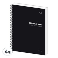 페이퍼릿 하드커버 노트 100매 100g, 블랙, 4개